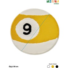 Miqna Studio 9 Top Bilardo Yıkanabilir Dekoratif El Yapımı Halı 90X90 cm