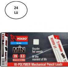 Mikro PL022  75 mm Çakmaklı 2B 0.5 mm Kalem Ucu 24'lü Cetvelli Seti Renk Seçenekleriyle