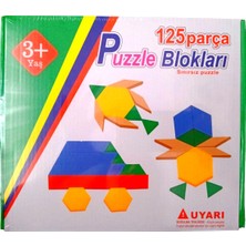 Booddie Puzzle Ahşap 125 Parça Blok Renkli Puzzle  (3 Yaş Üzeri Için Uygundur)