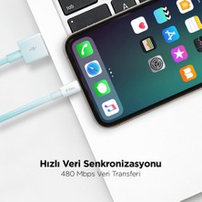 Ttec Super Şarj 2.4A 1mt Iphone Şarj Kablo Iphone 11 12 13 14 Pro Max Şarj Kablosu 480MBPS Veri Kablo