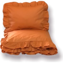 Mundo Lindo Fırfırlı Nevresim Takımı Light Cinnamon Tek Kişilik