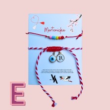 Meva Takı Nazar Boncuğu ve Harfli Kişiselleştirilmiş Marteniçka Bileklik Kombini