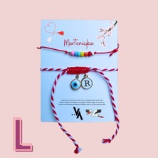 Meva Takı Nazar Boncuğu ve Harfli Kişiselleştirilmiş Marteniçka Bileklik Kombini