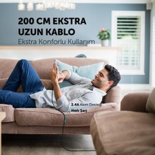 Ttec 2metre Süper Hızlı USB Type C Şarj ve Data Kablosu, Kopmaz Halat Örgü Kablo, 480MBPS 2.1A