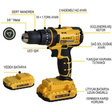 Devolt EEA259 Çift Akülü Darbeli 42VF Max 5 Ah Şarjlı Vidalama Matkap Seti