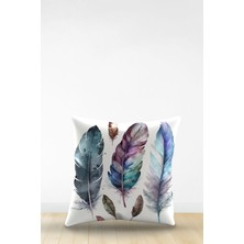 Çift Tarafı Dijital Baskılı Dekoratif Suni Deri Kırlent Kılıfı