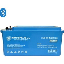 Megacell 12.8V 220AH Bluetooth Lifepo4 Abs Lityum Akü