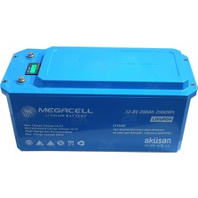 Megacell 12.8V 200AH Bluetooth Lifepo4 Abs Lityum Akü