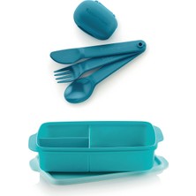 Tupperware Bölmeli Beslenme Kutusu ve Kapaklı Kaşık Set