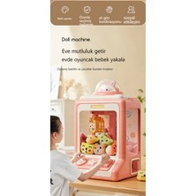 Love Home Çocuk Pençe Makinesi, Sevimli Klipsli Bebek Mini Makinesi, Küçük Ev Kız Oyuncağı, Ücretsiz 30 Bebek, 10 Gashapon Güç Kaynağı Kablosu (Yurt Dışından)