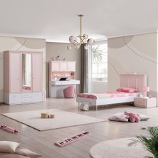 Setay Rosa Genç Odası Takımı - Dolap, Karyola, Komodin, Masa