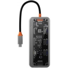 Coofbe 100W Pd 10IN1 Type-C Hub Type-C To RJ45 4K HDMI Sd Kart USB VGA Ethernet 3.5mm Dönüştürücü