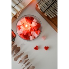 Ersu Store Sevgililer Günü Özel Tasarım Kokulu Soya Wax Cam Bardak Kalp Mum