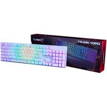 Turbox TR-MK10PD Gaming Mekanik Pudding Tuş Bilek Destekli Blue Switch Beyaz Mekanik Rgb Klavye