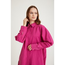 Mizalle Basic Poplin Fuşya Gömlek