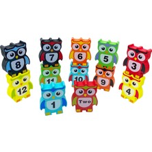 Hamaha Wooden Toys Ahşap Eğitici Geliştirici Baykuş Denge Oyunu Owl Stack Happy Balans Game