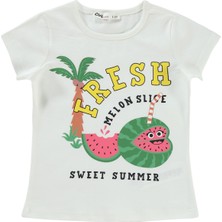 Civil Girls Kız Çocuk Tişört 2-5 Yaş Ekru