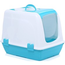 Medpride Kapalı Kedi Tuvaleti Turkuaz 37 x 50 x 39,5 cm