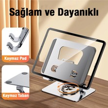 Teknoexpress A1 Alüminyum 360 Döner Katlanır iPad Air,mini,pro Uyumlu Masaüstü Tablet Tutucu Stand