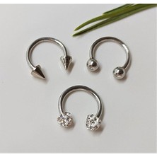 Shopiolog Cerrahi Çelik Piercing, Küpe, Kulak, Dudak, Kıkırdak, Tragus, Helix, (3 Lü Set)
