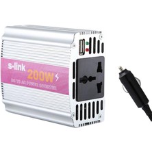 Ayt S-Link SL-200W 200W DC12V-AC230V Çakmaktan Power Inverter 12V-220V Çevirici Dönüştürücü Çakmaklıklı