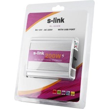 Ayt S-Link SL-200W 200W DC12V-AC230V Çakmaktan Power Inverter 12V-220V Çevirici Dönüştürücü Çakmaklıklı