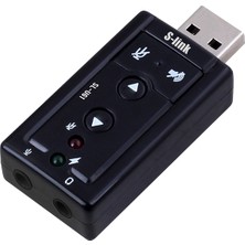 Ayt S-Link USB Ses Kartı 2.0 Çevirici Adaptör USB Girişini Jack Kulaklık Mikrofon Girişine Dönüştürücü Çevirici