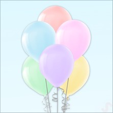 Süsle Bebek ve Parti Makaron Çok Renkli Balon, 30cm x 10 Adet