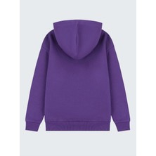 Lbr Garment Erkek Fit Kapüşonlu Kanguru Cep Mor Sweatshirt