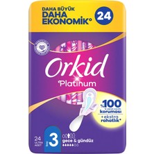 Orkid Platinum Gece Hijyenik Ped 24 Adet Dörtlü Paket