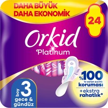 Orkid Platinum Gece Hijyenik Ped 24 Adet Dörtlü Paket