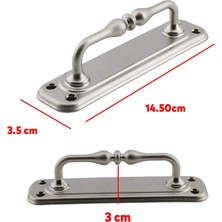 Badem10 Saclı El Tutamagı Çekme Kolu Kapı Tutma Kulbu 18,5 cm Krom Metal Kulp Kapı Tutamağı