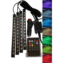 Hazar Led 12 Ledli Ayak Altı LED Lamba Kumandalı Araç Içi Aydınlatma Sese ve Müziğe Duyarlı LED Işık Rgb