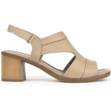 Ziya Ziya, Kadın Hakiki Deri Topuklu Sandalet 1411020Z2211 Bej