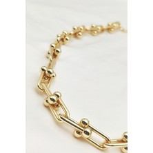 Shopiolog Kadın Altın Sarısı Renk Kalın Zincir Kolye