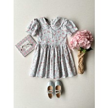 Küçüğüm Butik Kız Çocuk Dantel Detaylı Bebe Yakalı Poplin Elbise