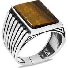 Okyanus Silver Kaplangözü Taşlı Elegance Tasarım 925 Ayar Gümüş Erkek Yüzük