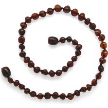 Okyanus Silver Bal Rengi Doğal Damla Kehribar Taşlı Bebek Diş Kolyesi