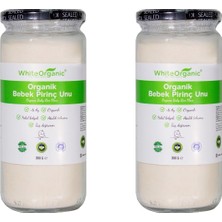 White Organic Organik Tam Pirinç Unu 300 gr +6 Ay 2'li Set Taş Değirmen Bebek Pirinç Unu