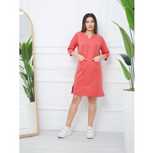 Banada Moda Kadın Sıvama Kumaş Cepli Yırtmaçlı Elbise