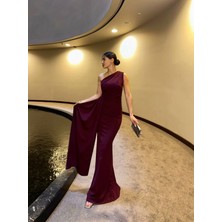 Meka Fashion Sedef Kuyruk Detay Abiye 53667 Mürdüm