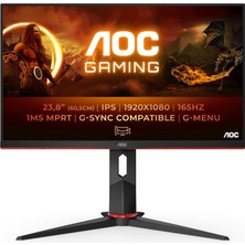 Aoc Gaming 24G2SP - 24 Inç Fhd Monitör, 165 Hz, 1 Ms, Freesync Premium (1920X1080, Vga, Hdmı, Displayport) Siyah/kırmızı