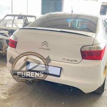 Furens Citroen C Elysee Uyumlu Bagaj Üstü Slim Yarasa Spoiler Parlak Siyah Piano Black