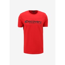 Discovery Expedition Kırmızı Erkek Bisiklet Yaka T-Shirt D4SM-TST3290