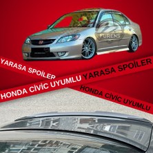 Furens Honda Vtec 2001-2005 Bagaj Üstü Slim Yarasa Spoiler Parlak Siyah