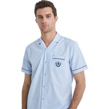 Erkek Pijama Takımı 40523 - Mavi