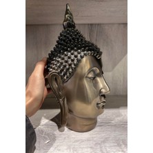 Miamantra Polyester Bronz Buda Kafası Biblo 14*15*29