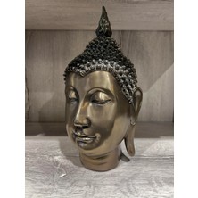 Miamantra Polyester Bronz Buda Kafası Biblo 14*15*29