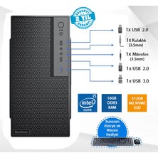 Suncom Force SC3-108 I5-4460 16GB 512GB M.2 SSD O/b Dos Masaüstü Pc Wi-Fi