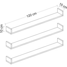 Asude Duvar Rafı 3 Lü Ceviz